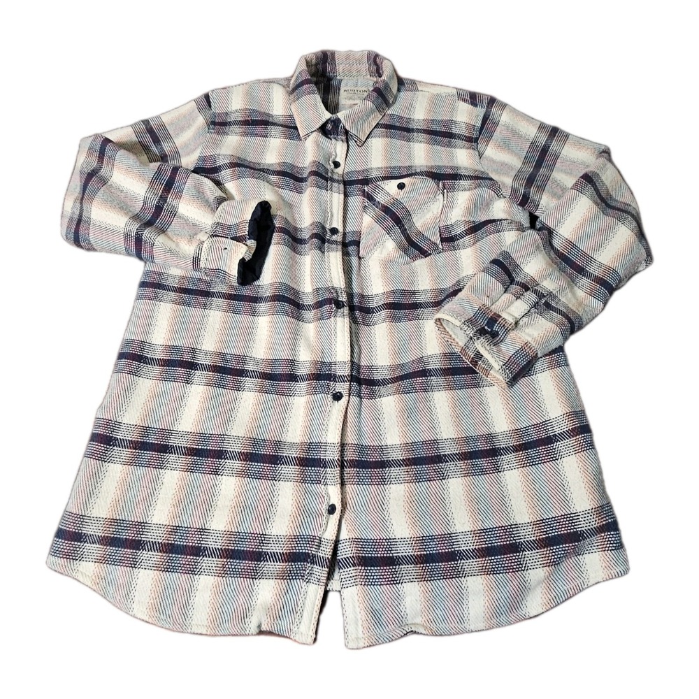 Burton Shirt Jacket Women Small Gray Pink Plaid Sherpa Lined Durable Goods